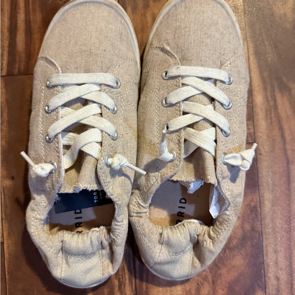 Torrid Tan and White Canvas Sneakers